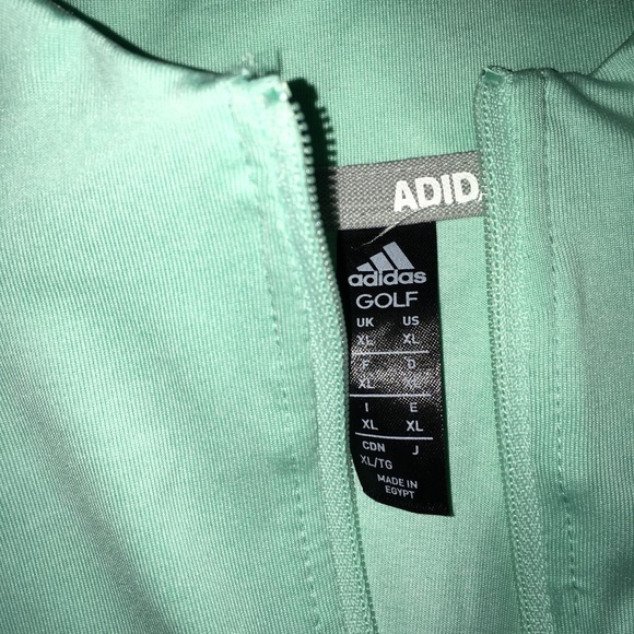 Adidas light mint women’s 1/4 ZIP shirt size XL - Picture 5 of 7